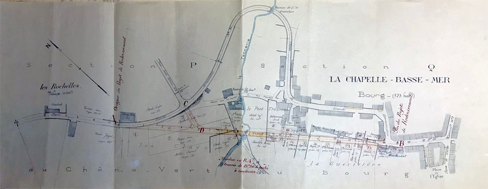 Avant-projet du viaduc. On comprend mieux ces jardinets actuels avec un angle étrange devant les maisons du milieu de la rue...